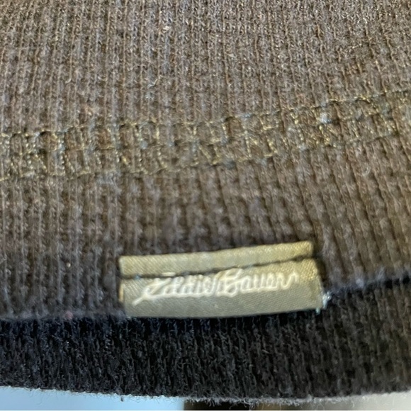 Eddie Bauer Black Long Sleeve Waffle Shirt Men’s Large - Picture 4 of 6